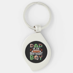 Dad of The Birthday Boy Game Day Football Keychain