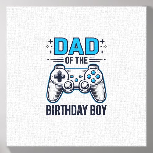 Dad of the Birthday Boy Gamer Shirt Design_1 Canvas Photo Tile