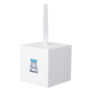 Dad of the Birthday Boy Gamer Shirt Design_1 Cube Ornament