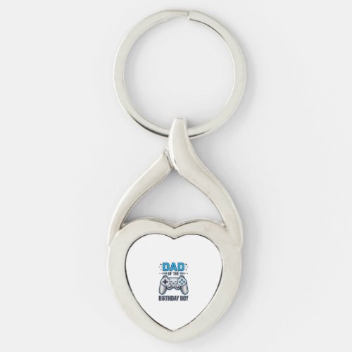 Dad of the Birthday Boy Gamer Shirt Design_1 Keychain