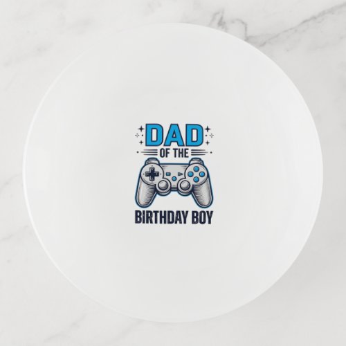 Dad of the Birthday Boy Gamer Shirt Design_1 Trinket Tray