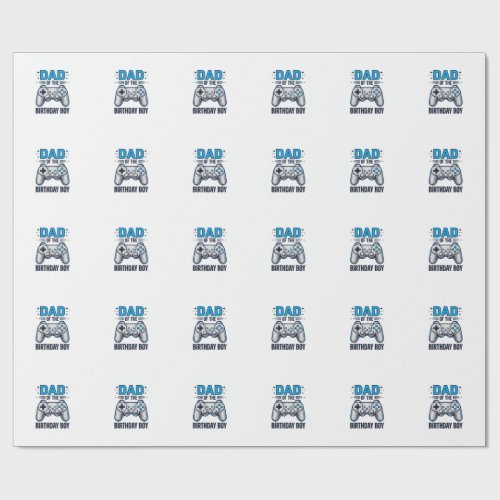 Dad of the Birthday Boy Gamer Shirt Design_1 Wrapping Paper