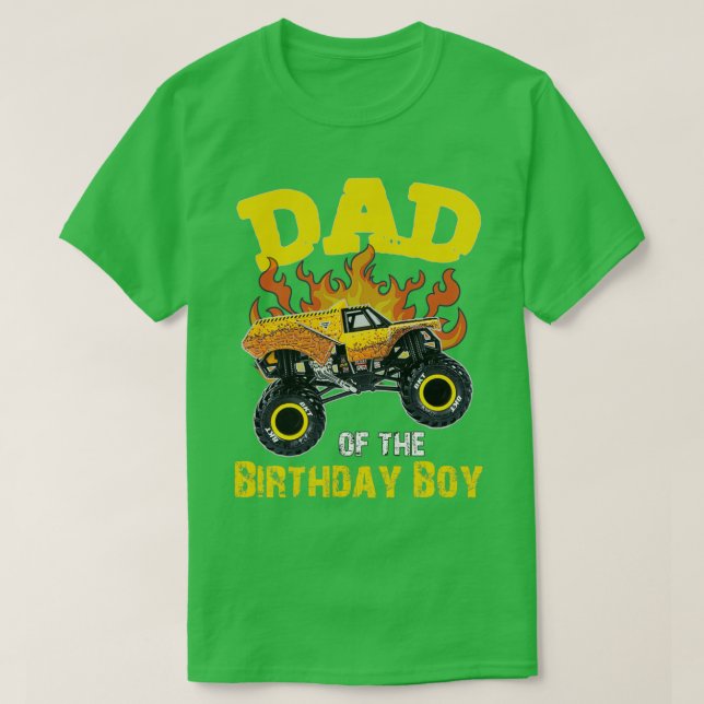Dad of the Birthday Boy Monster Truck earthshaker  T-Shirt (Design Front)