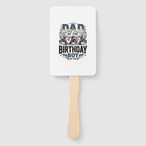 Dad of the Birthday Boy Motocross Vintage Shirt_1 Hand Fan