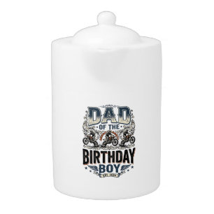 Dad of the Birthday Boy Motocross Vintage Shirt_1 Teapot