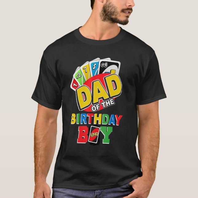 Dad of the Birthday Boy Uno Daddy Papa Father 1st  T-Shirt (Front)