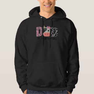 Dad Of The Birthday For Girl Cow Farm Birthday Cow Hoodie
