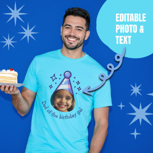 Dad of the Birthday Gal Custom Photo Party Hat T-Shirt