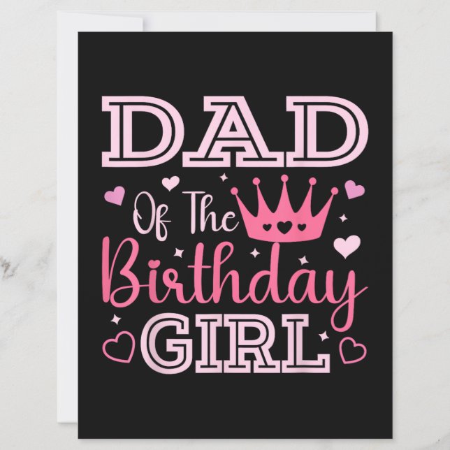 Dad of The Birthday Girl Cute Pink Matching Family (Front)