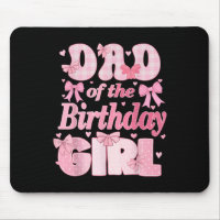 Dad Of The Birthday Girl Family Pink Coquette Bow