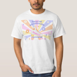 Dad of the Birthday Girl Retro Roller Skate T-Shirt