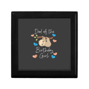Dad of the Birthday Girl Sloth B-Day Party Matchin Gift Box