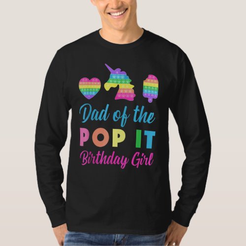 Dad Of The Birthday Girl Unicorn Donut Grow Up Fam T_Shirt