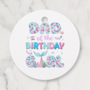 Dad Of The Birthday Mermaid Girl Family Matching P Favor Tags