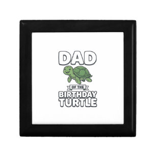 Dad of the Birthday Turtle Funny Turtle Dad Design Gift Box
