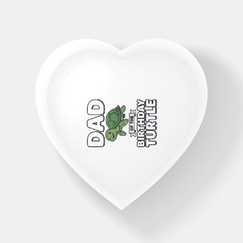 Dad of the Birthday Turtle Funny Turtle Dad Design Paperweight