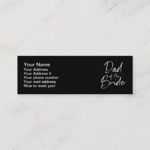 Dad of the bride wedding mini business card