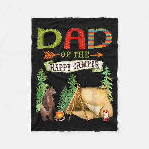 Dad Of The Happy Camper First Birthday Camng Fleece Blanket