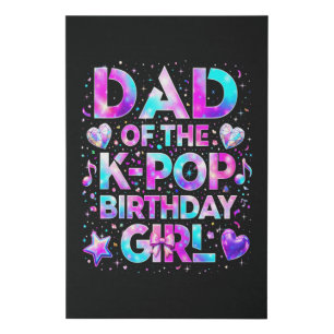 Dad Of The K-Pop Birthday Korean Music Faux Canvas Print