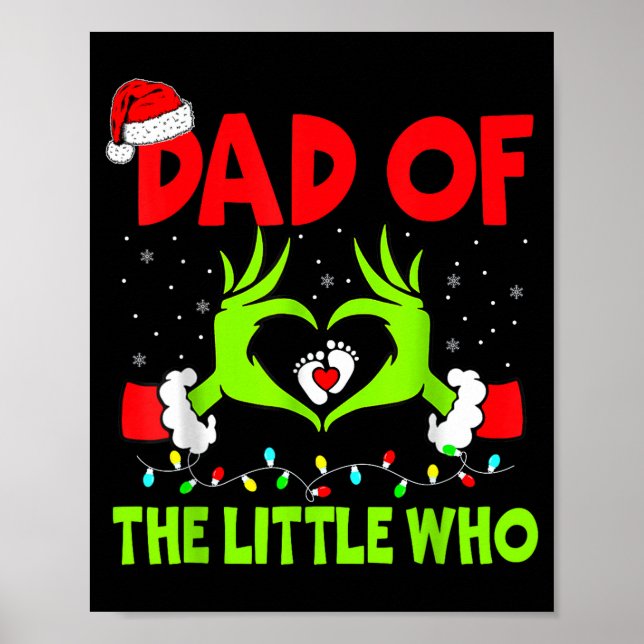 Dad Of The Little Who Funny Christmas Pregnancy An Poster (Front)