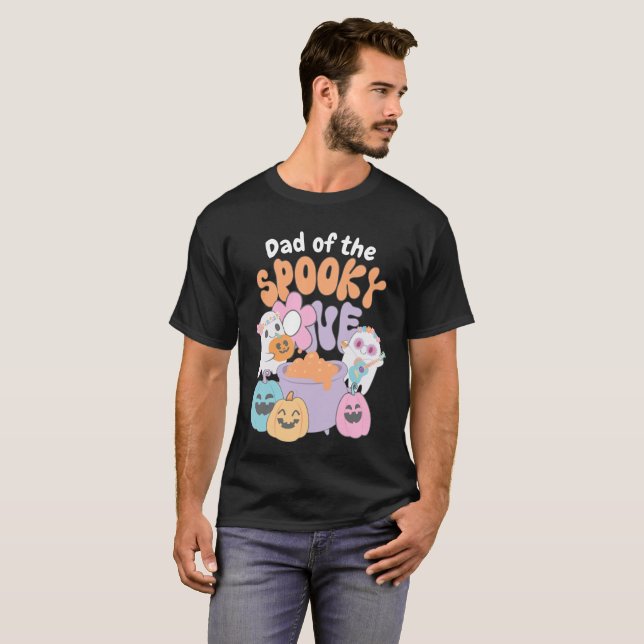 Dad of the Spooky One Hippie Halloween T-Shirt (Front Full)