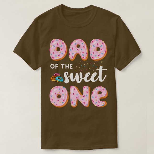 Dad Of The Sweet One Donut Birthday  T-Shirt (Design Front)