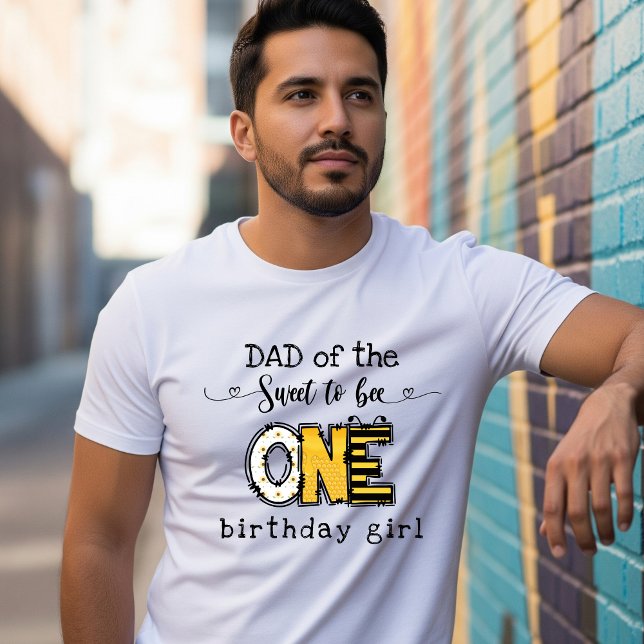 Dad of the sweet to bee one floral birthday  T-Shirt (Creator Uploaded)