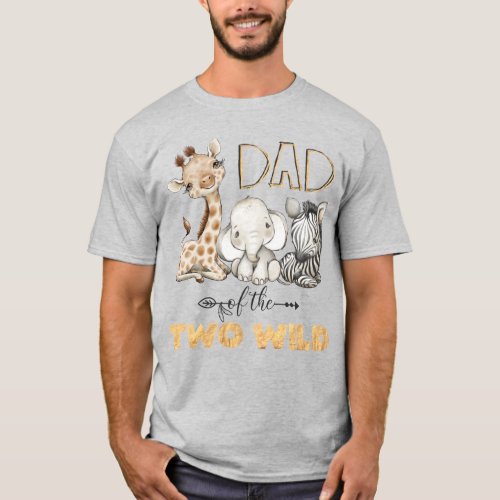 Dad of the Two wild 2nd Birthday Fathers T_Shirt