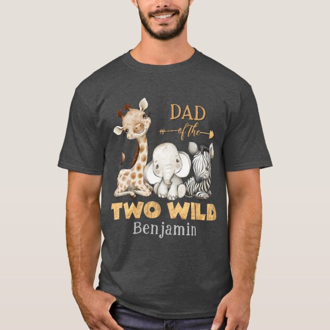 Dad of the Two Wild Safari Birthday T-Shirt (Front)