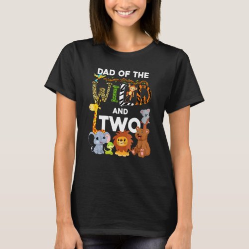 Dad Of The Wild And Two Zoo Birthday Safari Jungle T_Shirt