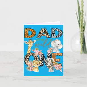 Dad Of The Wild One 1st Birthday Boy Safari Jungle Card