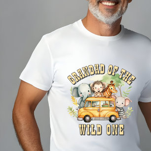 Dad of the Wild One boys birthday safari animals T-Shirt