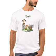 Dad of the Wild One Jungle Safari Birthday T-Shirt