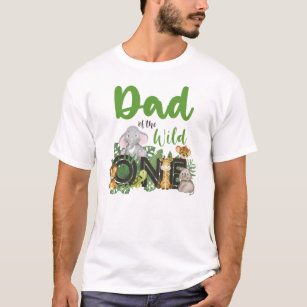 Dad of the Wild One Jungle Safari Zoo Animals  T-Shirt