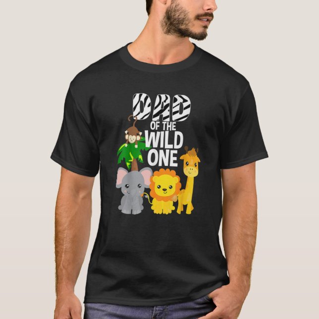 Dad Of The-Wild-One-Zoo-Theme Birthday Safari-Jung T-Shirt (Front)