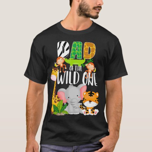 Dad of the Wild One Zoo Theme Birthday Safari T_Shirt