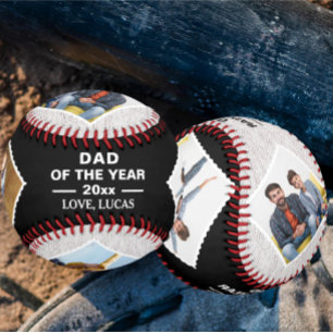 Dad Of The Year 2024 With Personalized 4 Photos Baseball