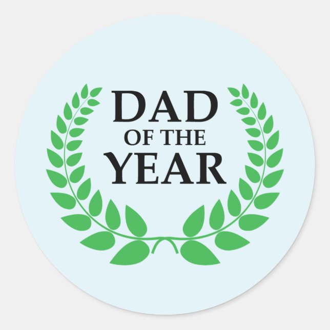 Dad of The Year Award Classic Round Sticker (Front)