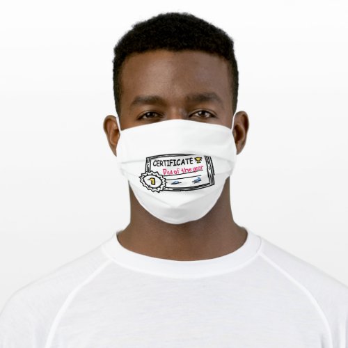 Dad of the Year certificate fathers day Award Adult Cloth Face Mask