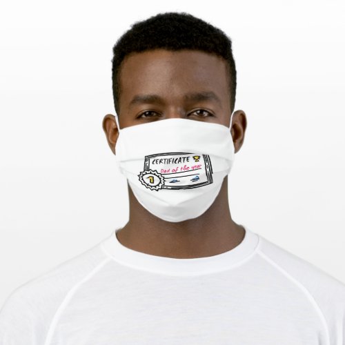 Dad of the Year certificate fathers day Award Adult Cloth Face Mask