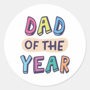 Dad of the Year Classic Round Sticker