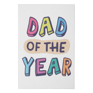 Dad of the Year Faux Canvas Print