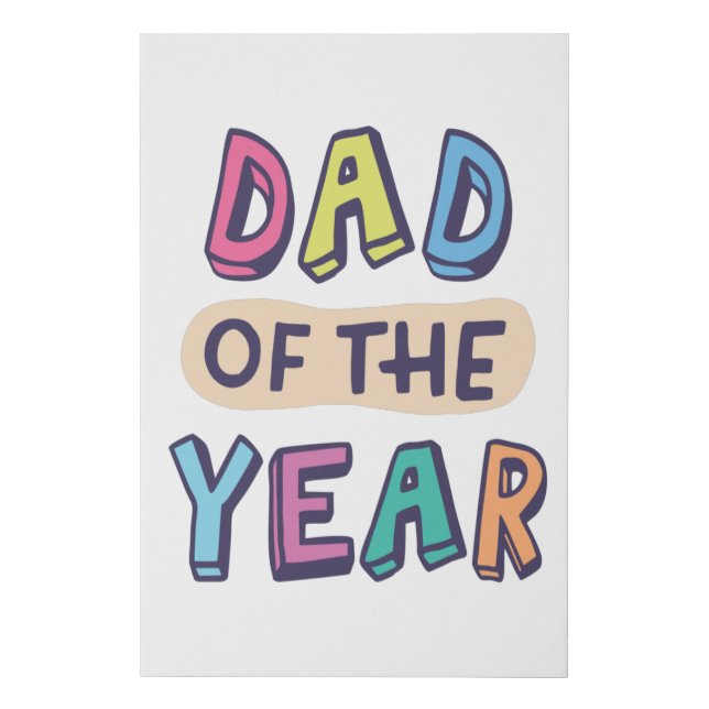 Dad of the Year Faux Canvas Print (Front)
