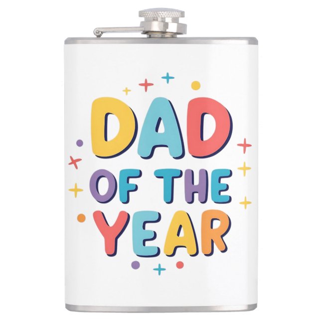 Dad of the Year – Funny Father’s Day Gift Flask (Front)