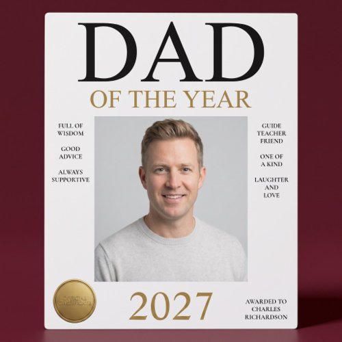 Dad Of The Year Photo Plaque