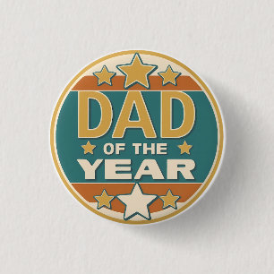 Dad of the Year Retro Badge – Father’s Day Gift Button