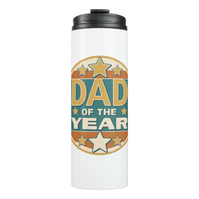 Dad of the Year Retro Badge – Father’s Day Gift Thermal Tumbler (Front)