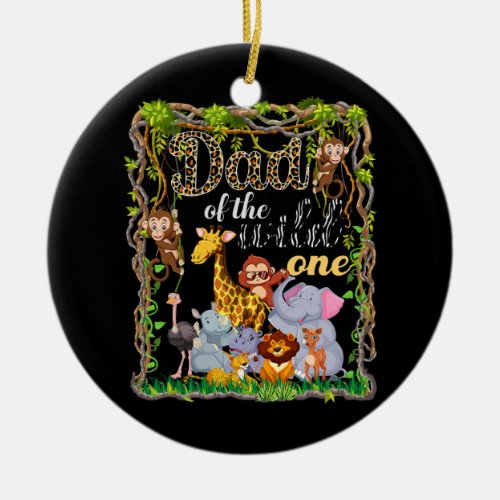 Dad of the zoo theme humor from Son Daughter Ceramic Ornament