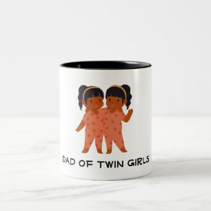 Dad of Twin Girls Two-Tone Coffee Mug