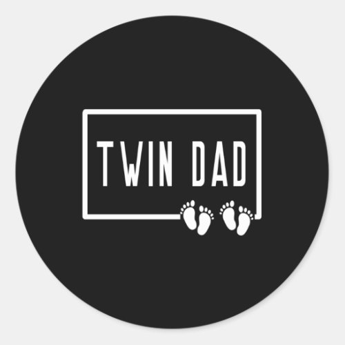 Dad Of Twins 2 Two Children Papa Daddy FatherS Da Classic Round Sticker